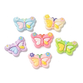 Opaque Resin Pendants, Butterfly with flowers