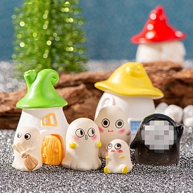 Мини-модель из смолы на Хэллоуин, аксессуары для кукольного домика с микро-ландшафтом, притворяясь опорными украшениями, дом