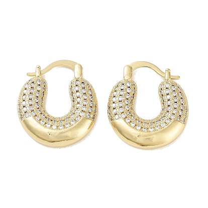 Массивные серьги-кольца из латуни с микропаве из циркония для женщин, долговечный, без кадмия и без свинца