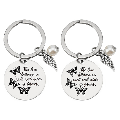 Брелок из нержавеющей стали, цитаты подвески, плоские круглые со словом, цвет нержавеющей стали