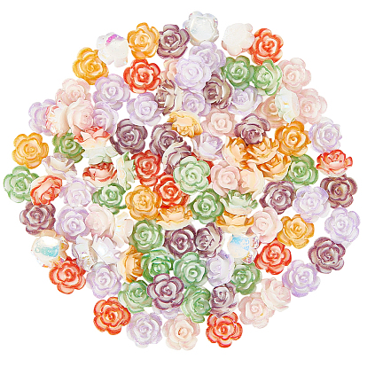 100шт. светящиеся непрозрачные смоляные декодированные кабошоны, искусство украшения ногтей, светящийся в темноте цветок с блестками