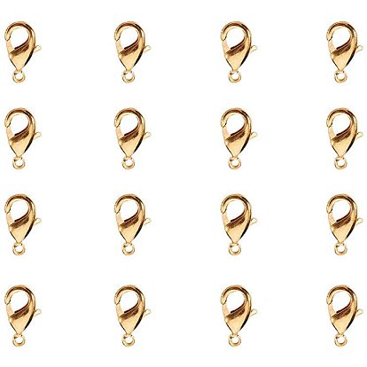 Карабин-лобстеры, латунные, без никеля , 10x5x3 мм, отверстие : 1 мм