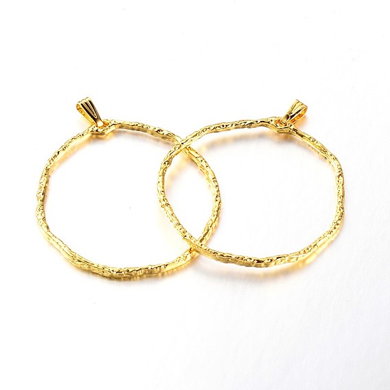 Кольцо из латуни большие кулоны, 51x42x2 мм, отверстие : 5x2 мм