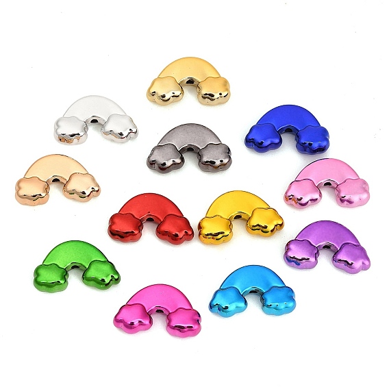 UV Plating Acrylic Beads, Rainbow with Cloud