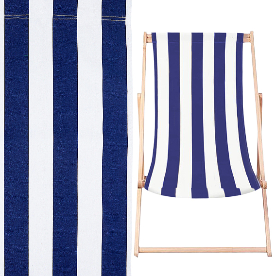 2 Pièces de tissu en toile à rayures pour chaise, fournitures de remplacement de tissu de chaise de plage