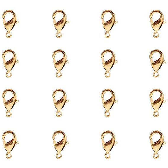 Карабин-лобстеры, латунные, без никеля , 10x5x3 мм, отверстие : 1 мм