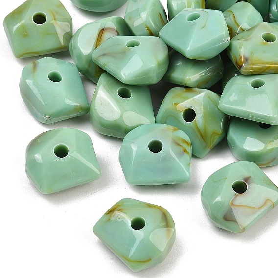 Двухцветные непрозрачные акриловые бусины, имитирующие драгоценные камни, самородки, граненые