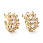 Прозрачные серьги-каффы в виде листьев кубического циркония, стеллаж для латунных украшений для женщин, без кадмия и без свинца