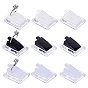 12Pcs 3 Colors Organic Glass Ring Displays, with Plastic, Rectangle