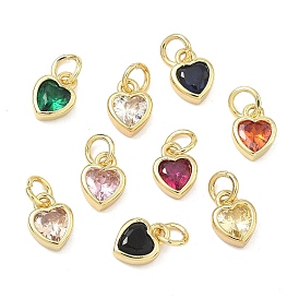 Латунь с кубическим цирконием подвеской, сердце прелести, золотые, с целью перехода в кольце