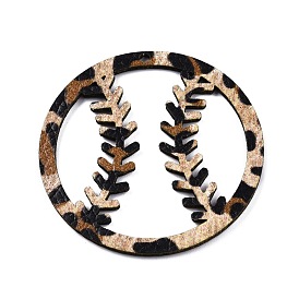 Подвески из искусственной кожи с леопардовым принтом, бейсбол
