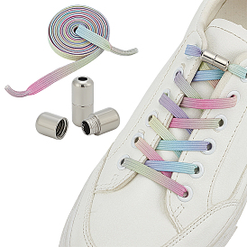 4 пары полиэстеровых шнурков без завязывания, эластичные шнурки