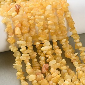 Natural Yellow Jade Beads Strands, Chip