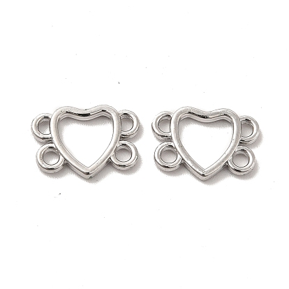 Alloy Multi-Strand Links, Long-Lasting Plated, Cadmium Free & Lead Free, Heart
