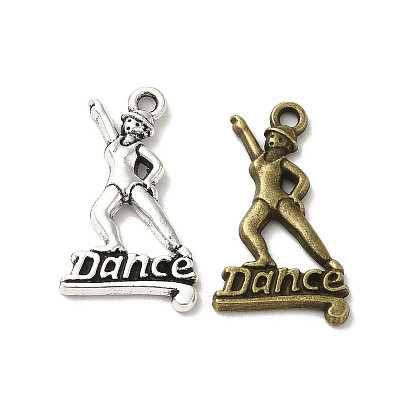 Tibetan Style Alloy Pendants, Cadmium Free & Lead Free, Woman Dancer