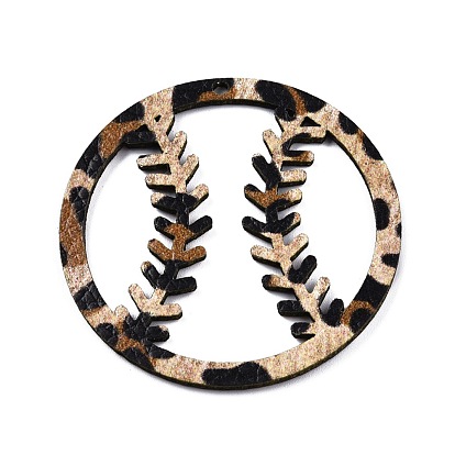 Leopard Print Pattern Imitation Leather Pendants, Baseball