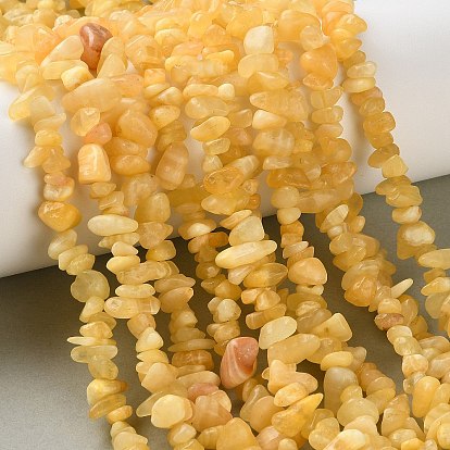 Natural Yellow Jade Beads Strands, Chip