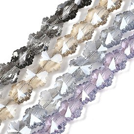 Стеклянные бусины с гальваническим покрытием , снежинка, гальваническое покрытие, граненые