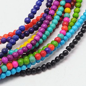 Dyed Synthetical Turquoise Round Bead Strand