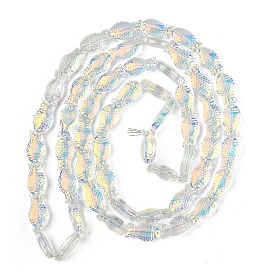 1 прозрачность нити гальванизированные стеклянные бусины нити, рыба, с покрытием AB цвета, с половиным покрытием