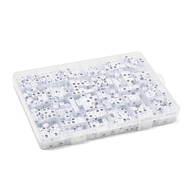 Initial Letter Acrylic Horizontal Hole Beads, Cube