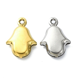 Ion Plating(IP) 304 Stainless Steel Charms, Hamsa Hand Charms
