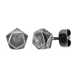 Stainless steel Hexagon Stud Earrings