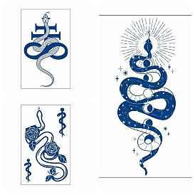 Съемные временные водонепроницаемые татуировки со змеиным рисунком, бумажные наклейки