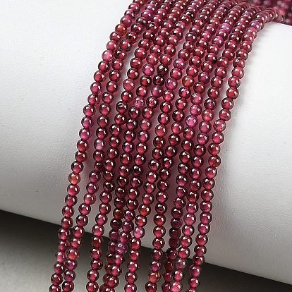 Гранат природный бисер нитей, гладкий круглый