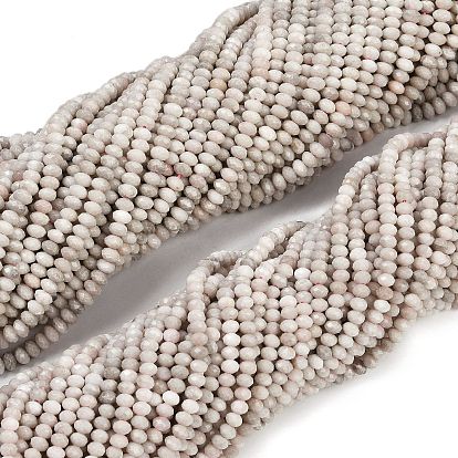 Natural Pink Opal Beads Strands, Faceted Rondelle