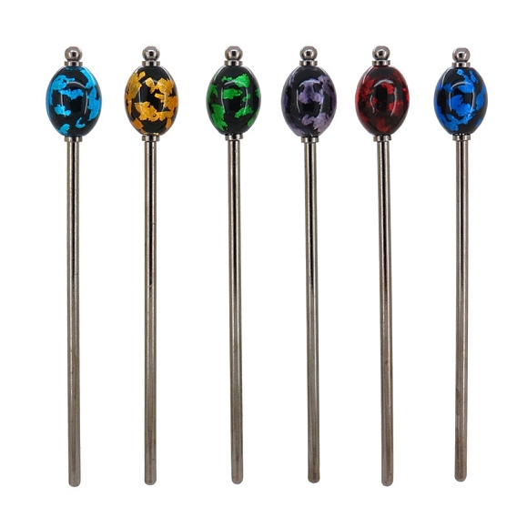 Murano y palillos para el cabello de latón, accesorios para el cabello para mujeres y niñas