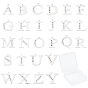 304 Stainless Steel Letter Pendant Rhinestone Settings, Alphabet, Letter A~Z, Stainless Steel Color