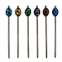 Murano y palillos para el cabello de latón, accesorios para el cabello para mujeres y niñas