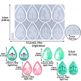 Teardrop Food Grade Silicone Pendant Mold, for UV Resin, Epoxy Resin Halloween Jewelry Making