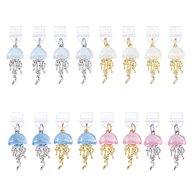 16шт 8 цвета ПВХ мобильные пылезащитные заглушки, со сплавом и смолой, медуза, золотые