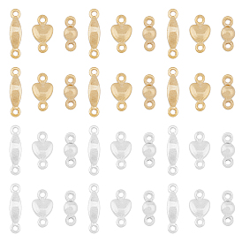 60шт 6 стили латунные подвески для разъемов, конский глаз и сердце и круглый