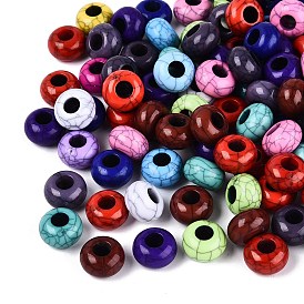 Европейский бисер непрозрачный непрозрачный, рондель, большое отверстие шарик