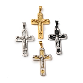 304 подвески-кресты из нержавеющей стали с изображением Иисуса, вакуумное покрытие pvd