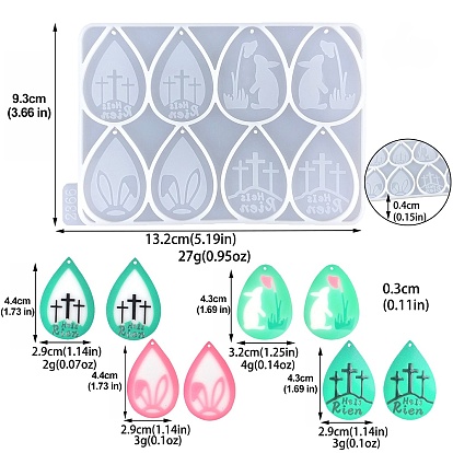 Moule à pendentif en silicone de qualité alimentaire en forme de larme, pour la résine UV, fabrication de bijoux d'Halloween en résine époxy