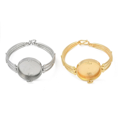 Латунь ссылку браслет решений, с плоской круглой лоток, стойки покрытие, долговечный