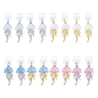 16шт 8 цвета ПВХ мобильные пылезащитные заглушки, со сплавом и смолой, медуза, золотые