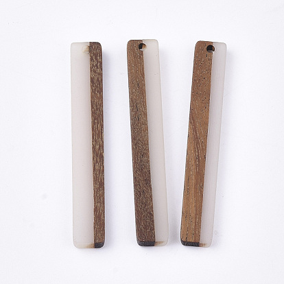 Resin & Walnut Wood Big Pendants, Rectangle/Bar