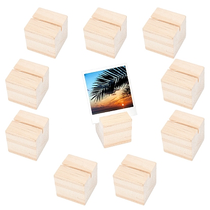 20Pcs Pinewood Chassis, Name Card Holders, for Postcard Display, Square