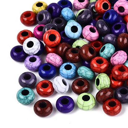 Европейский бисер непрозрачный непрозрачный, рондель, большое отверстие шарик