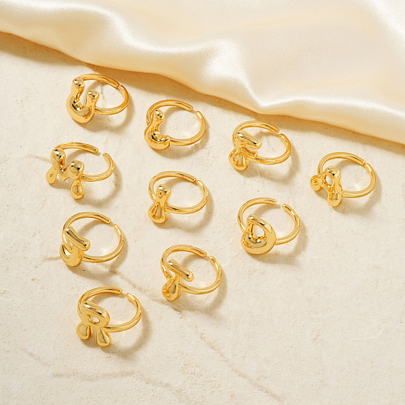 Модные латунные открытые манжеты для женщин с буквенным принтом, золотые, европейский и американский стиль