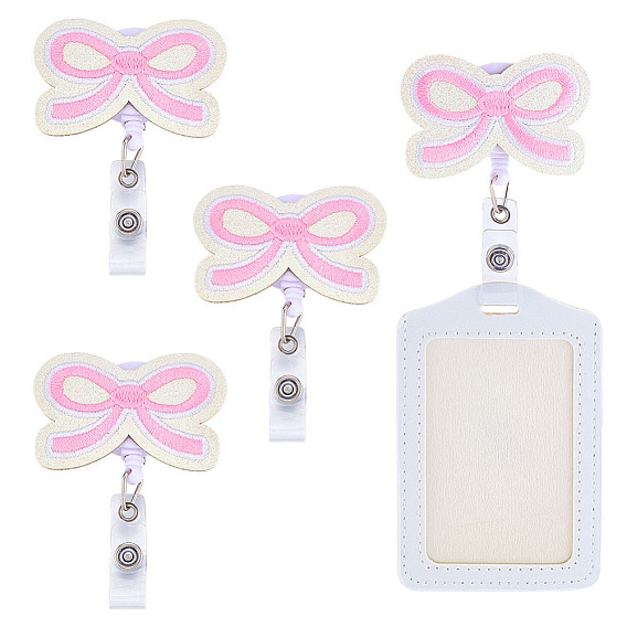 Полиэстеровая катушка для значков, зажим для значка с бантом, держатель удостоверения личности, платина