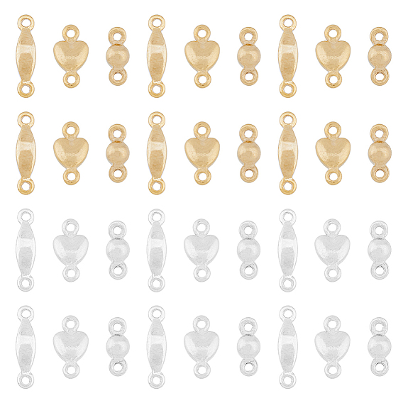 60шт 6 стили латунные подвески для разъемов, конский глаз и сердце и круглый