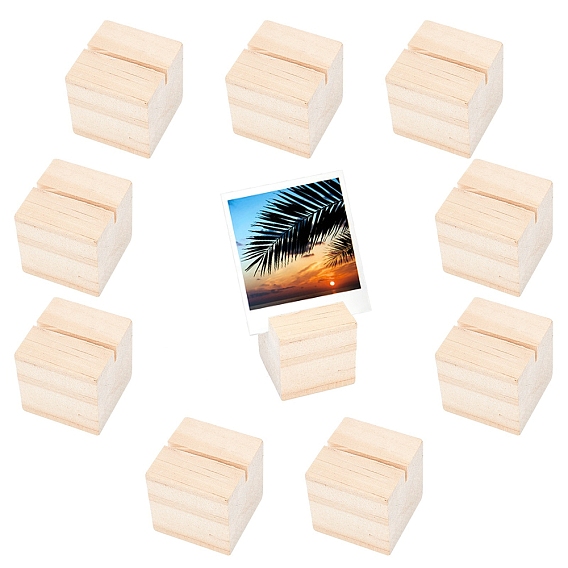 20Pcs Pinewood Chassis, Name Card Holders, for Postcard Display, Square