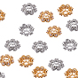 Long-Lasting Plated Brass Micro Pave Grade AAA Cubic Zirconia Bead Caps, Flower, Multi-Petal, Cadmium Free & Nickel Free & Lead Free