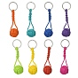 16Pcs 8 Colors Polyester & Spandex Cord Braided Ball Keychain for Jewelry Making DIY Crafts, with 304 Stainless Steel Split Key Rings